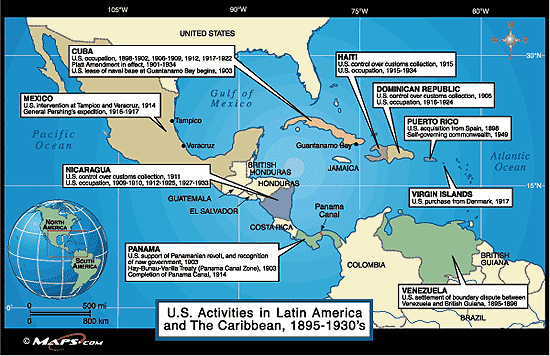 map of us and caribbean possessions