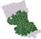 Carte : localisation du Houtland dans l'arrondissement de Dunkerque
