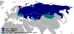Russian language status and proficiency in the World.svg